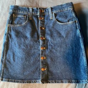 Madewell Button-front Casual A Line Skirt